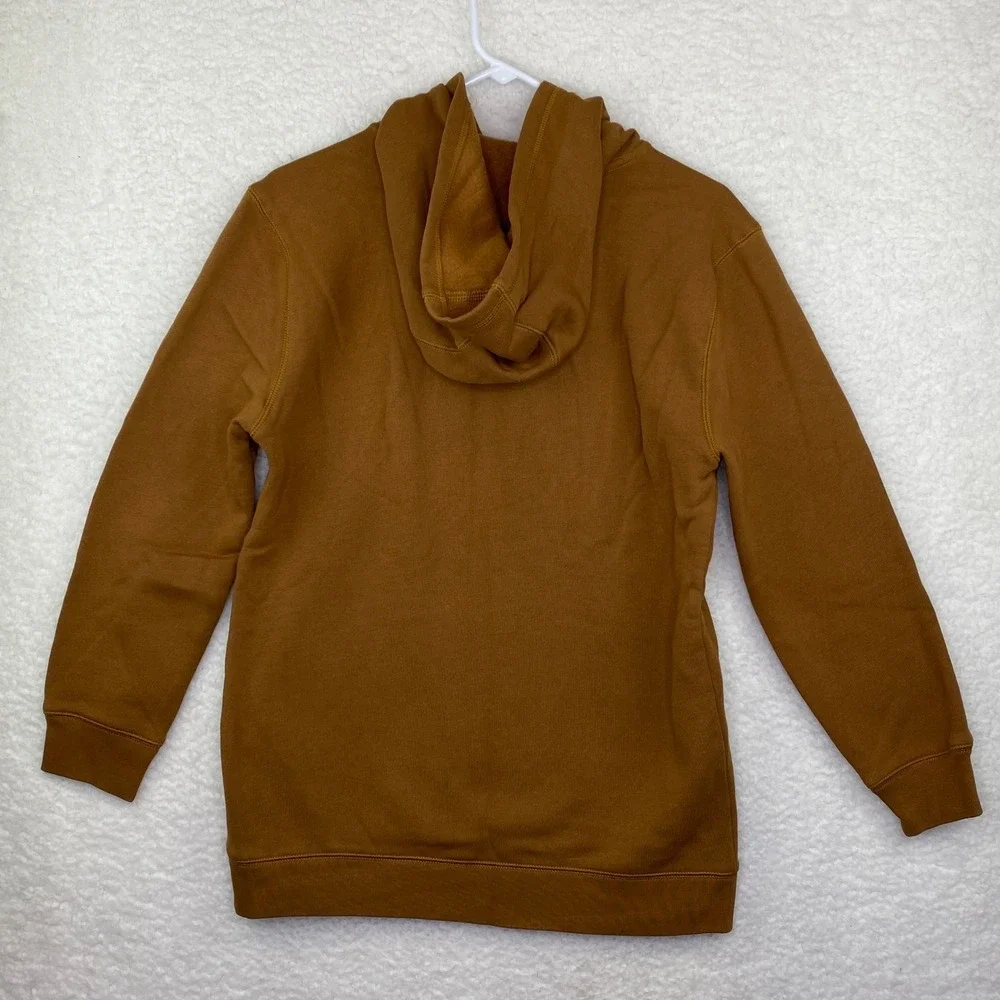 Carhartt Boys Brown Logo Graphic Hooded Sweatshirt Fleece Hoodie‎ Size L 14-16